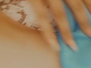 Public bathroom pussy play