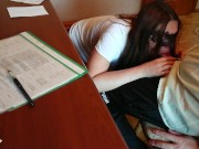 Хотела сдать экзамен по анатомии, но учитель кончил мне в трусики! Диалоги на русском 10/16