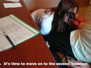 Хотела сдать экзамен по анатомии, но учитель кончил мне в трусики! Диалоги на русском 11/16