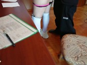 Хотела сдать экзамен по анатомии, но учитель кончил мне в трусики! Диалоги на русском 12/16