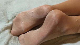 Super glossy pantyhose, sweet sexy soles and wet pussy. Full video Onlyfans NylonKissa