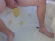 Pissing into condom then Cumming hard into the piss felt amazing 10/16