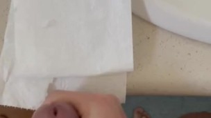 Cumshot at bathroom
