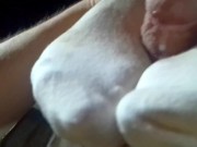 Amazingly orgasmic footjob through 3 different pairs of socks! 16/16