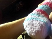 Amazingly orgasmic footjob through 3 different pairs of socks! 7/16