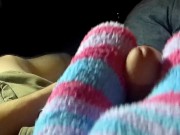 Amazingly orgasmic footjob through 3 different pairs of socks! 9/16