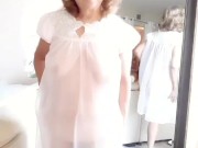 transparent night gown, masturbating & orgasm. Mature BBW Latina Woman