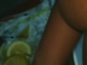 Big tits Milf next door is a naked bartender after losing bet at cards 3/16