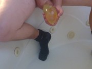 Cumming in a condom 3/16