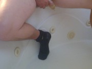 pissing and cumming in condom 3/16