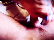 Hard Big Penis Oily Massage _ Hand_Feet_Mouth with Creamie Cum Sho 7/16