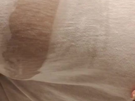Wet tshirt playing with my big natural titties