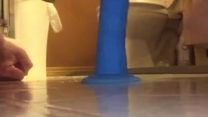  dildo riding session, ass to mouth dildo bj, extreme gagging, loud moaning & big cumshot finish
