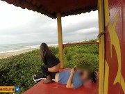 Like a baywatch - quickie sex on the public beach 12/16