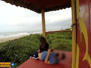 Like a baywatch - quickie sex on the public beach 14/16