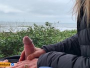 Like a baywatch - quickie sex on the public beach 8/16