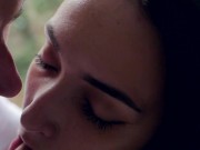 Hot kissing with sexy girl in leather jacket 12/16