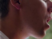 Hot kissing with sexy girl in leather jacket 7/16