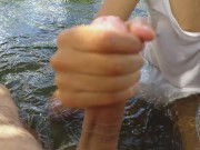 Mi Novia Estaba Muy Caliente Y Me Saco Demaciada Leche Este Mañana En El Lago!! Increíble EYACULACIÓ 15/16