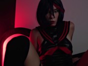 Ryuko Matoi Fucks Herself with Huge Dildo in Pussy and Mouth 14/16