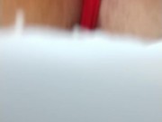 Very close up dildo fucking until girl get orgasm!