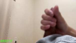 個人撮影 ドアップ手コキオナニー　大量射精 HANDJOB CREAMIE CUMSHOT　GUY HENTAI