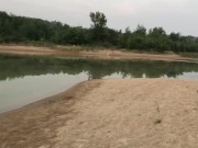 Public Masturbation with a Beautiful Scenery of a Lake out here in Bear Country while camping alone