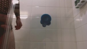 Sissy slut cumming on toy after shower