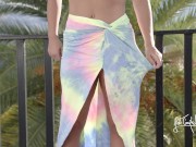 Exhibitionist Amateur Wife plays in the hotel's public pool and fucks on the balcony! 6/16