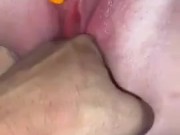 He loves to play with my wet pussy in the backseat of the car!!  13/16