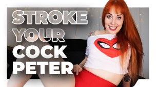 Mary Jane loves to stroke Peter's hard cock
