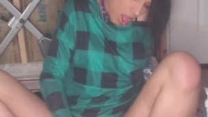 Hilting and Getting Filled by my Horsecock Dildo for the first time in Limited Edition Converse