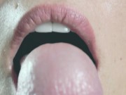 Close up sensual tongue blowjob 3/16