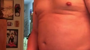 Stroking Lubed Cock In Bathroom