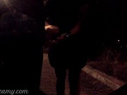 Dick flash - A girl caught me jerking off on the street and help me cum - MissCreamy 8/16