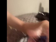 Milking my Italian cock for its massive amounts of precum before collecting final load 13/16