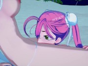 Saeko Busujima and Saya Takagi take turns eating pussy at the beach - Apocalyptic Academy Hentai. 1/16