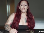 Santana Red tries not to cum while solving a few puzzles 16/16