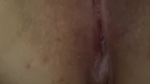 Creamy pussy orgasm from wife 