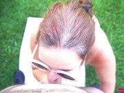 Public Dick Sucking - Missy Not Shy About Gobbling Uncut Cock 8/16