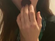 Deepthroat Training Video: Gagging as I look to improve Blow Job technic 10/16