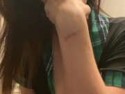 Deepthroat Training Video: Gagging as I look to improve Blow Job technic 3/16