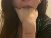 Deepthroat Training Video: Gagging as I look to improve Blow Job technic 8/16