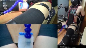 セルフ拘束して、１時間近くSEXマシーンオナホにで何度も何度もメスイキさせられてそれでも射精できなくて最後に手コキで射精する動画 2021-07-22