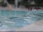 Teen student fingers my pussy in a public pool in front of strangers - MissCreamy