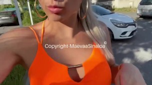 Maevaa Sinaloa - Je me fais baiser Squirt et me prend une faciale sur un parking extérieur en public