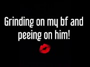 ⭐ Kinky Naked Blonde Pissing On Guy's Lap In Bed And Grinding On Him! 1/16