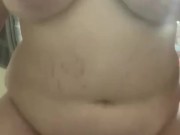 BBW Rides Dildo Before Shower