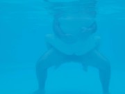 Sexy BBW wife gets creampied in pool