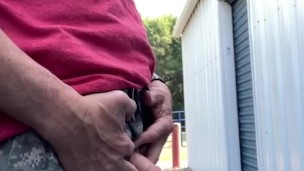 Outdoor short piss